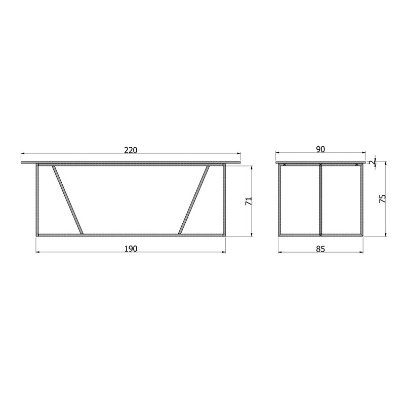 WOOOD-collectie Silas Dining Table Ash Brushed Blacknight [fsc]