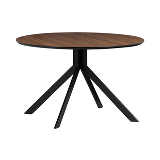 WOOOD Bruno Eettafel Rond Mdf Walnoot Ø120cm