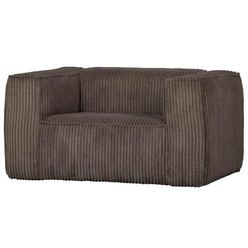 WOOOD Exclusive-collectie Bean Fauteuil Grove Ribstof Mud