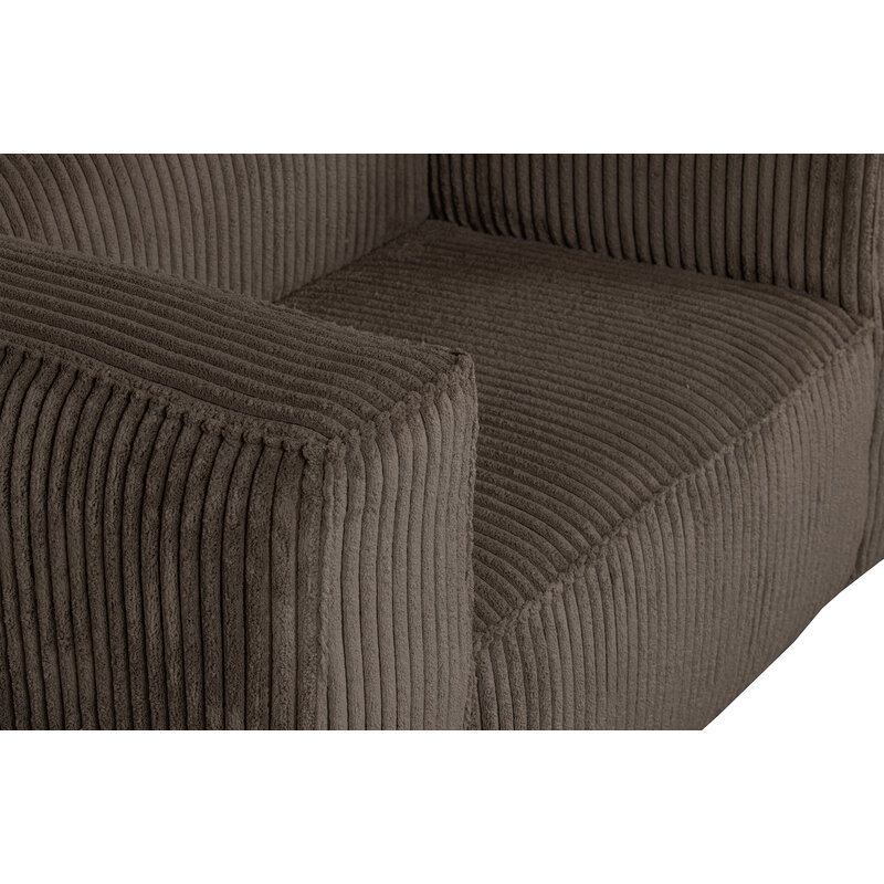 WOOOD Exclusive-collectie Bean Fauteuil Grove Ribstof Mud