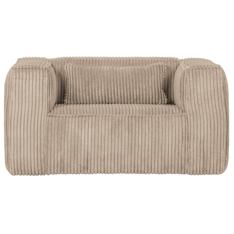 WOOOD Exclusive-collectie Bean Fauteuil Grove Ribstof Travertin