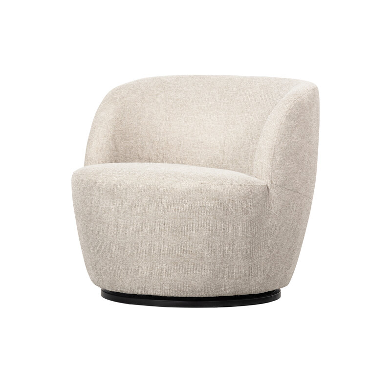 WOOOD-collectie Serra Draaifauteuil Geweven Stof Off White