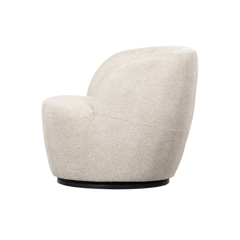 WOOOD-collectie Serra Draaifauteuil Geweven Stof Off White