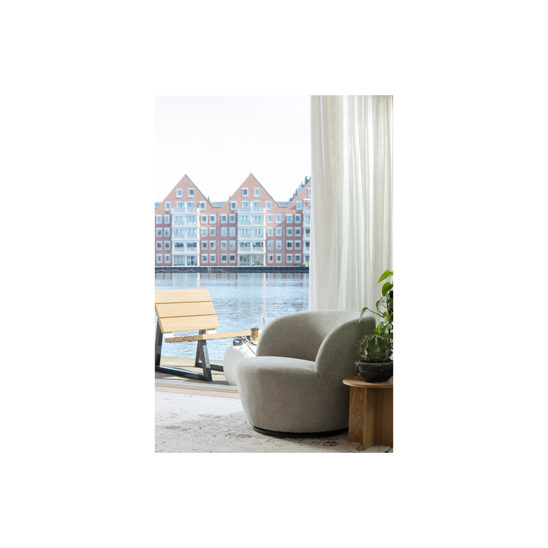 WOOOD-collectie Serra Swivel Chair Woven Fabric Sand
