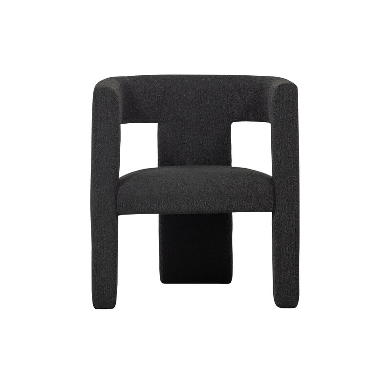 WOOOD Exclusive-collectie Tiwa Fauteuil BouclÉ Donkergrijs