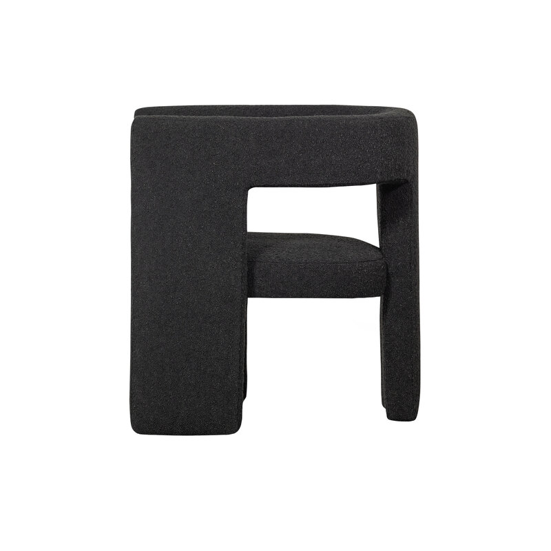 WOOOD-collectie Tiwa Fauteuil BouclÉ Donkergrijs