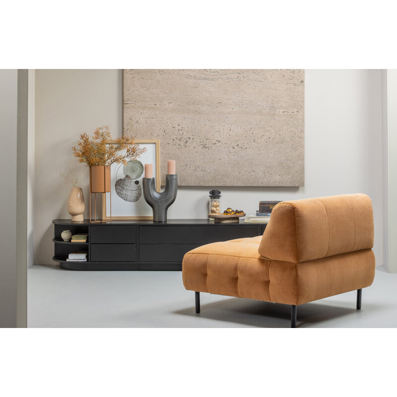 WOOOD-collectie Lloyd Fauteuil Gewassen Fluweel Cinnamon