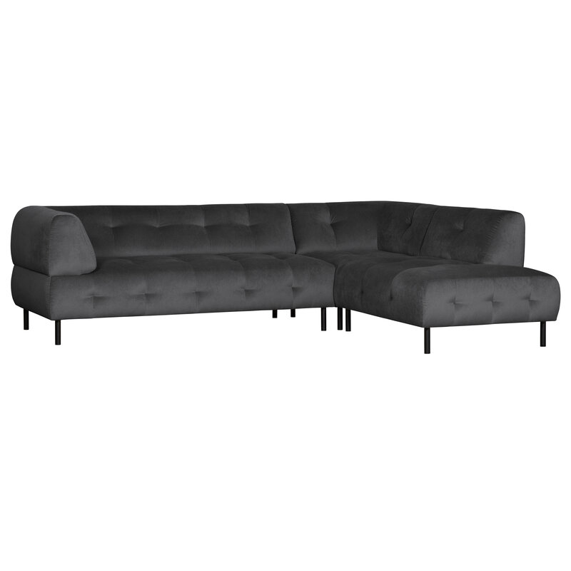 WOOOD-collectie Lloyd Corner Sofa Right Washed Velvet Cast Iron