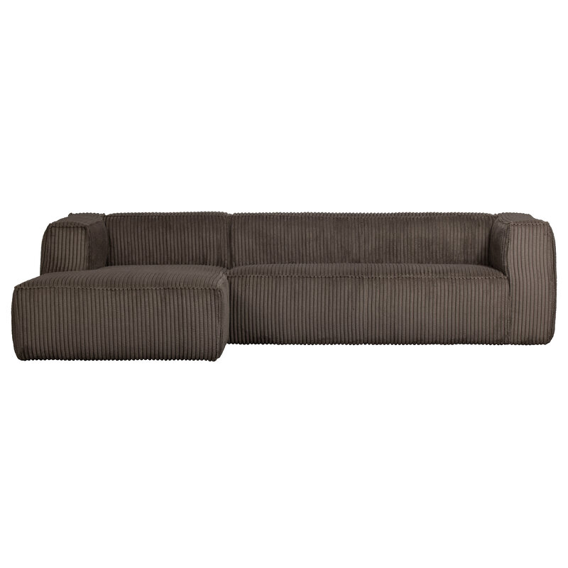 WOOOD-collectie Bean Hoekbank Links Grove Ribstof Mud