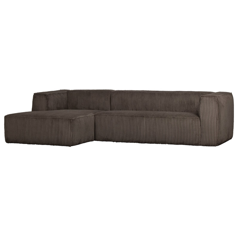 WOOOD-collectie Bean Hoekbank Links Grove Ribstof Mud