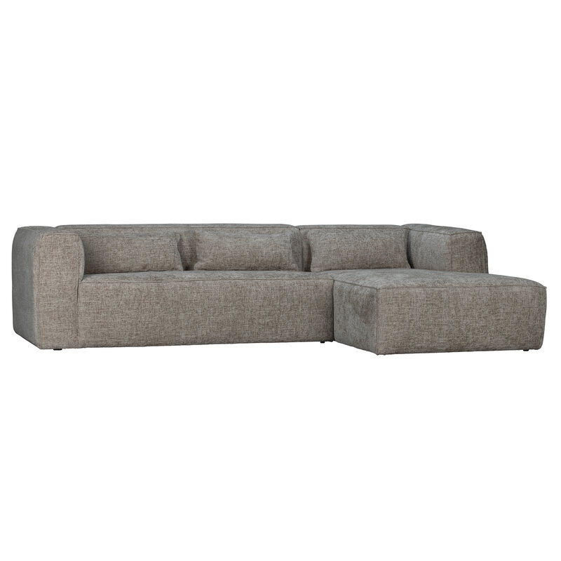 WOOOD-collectie Bean Hoekbank Rechts Grove Melange Stof Travertin