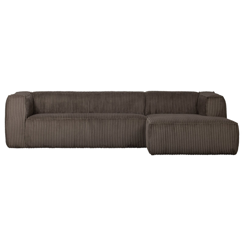 WOOOD-collectie Bean Hoekbank Rechts Grove Ribstof Mud
