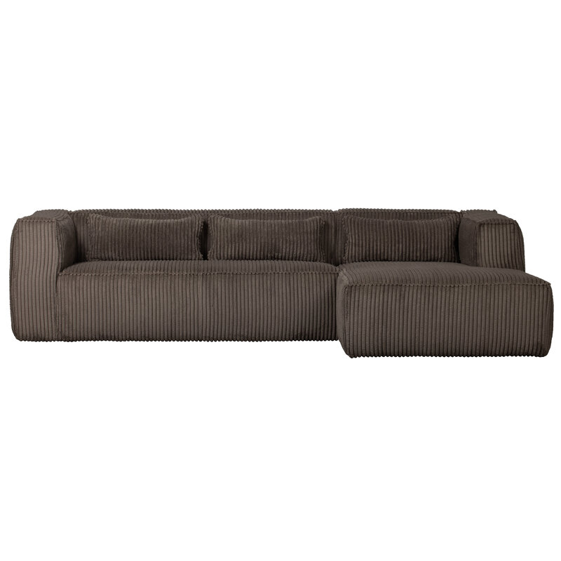 WOOOD-collectie Bean Hoekbank Rechts Grove Ribstof Mud