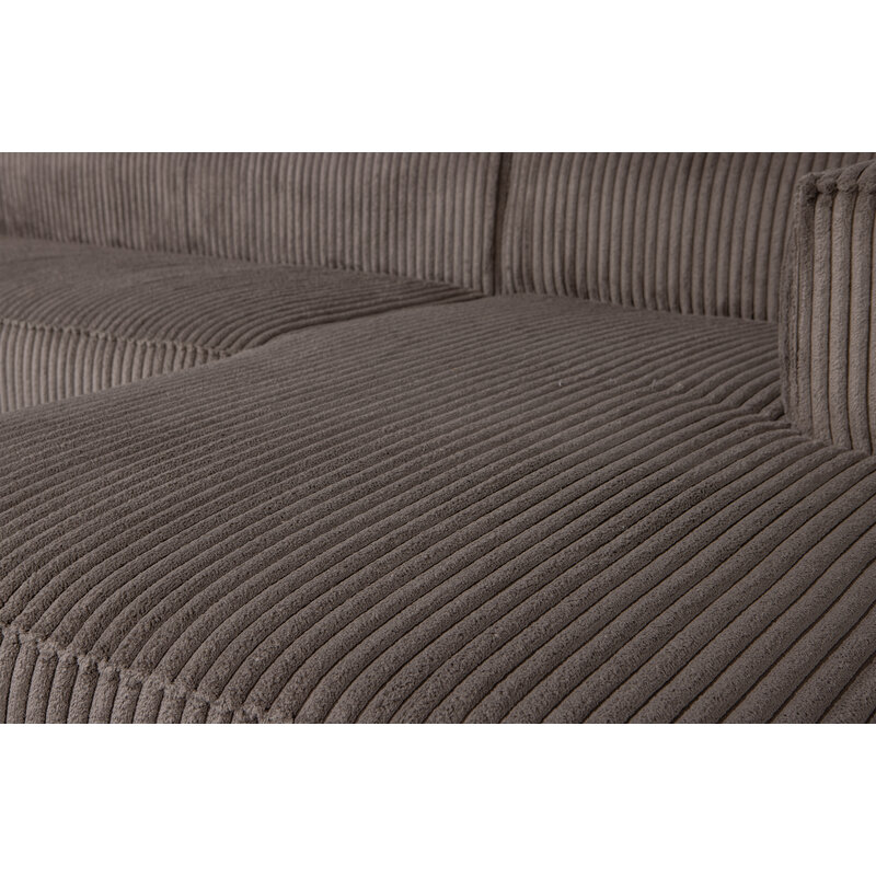 WOOOD-collectie Bean Hoekbank Rechts Grove Ribstof Mud