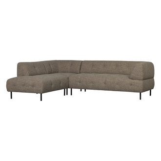 WOOOD Lloyd Corner Sofa Left Coarse Woven Dark Brown Melange
