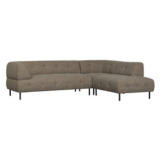 WOOOD Lloyd Corner Sofa Right Coarse Woven Dark Brown Melange