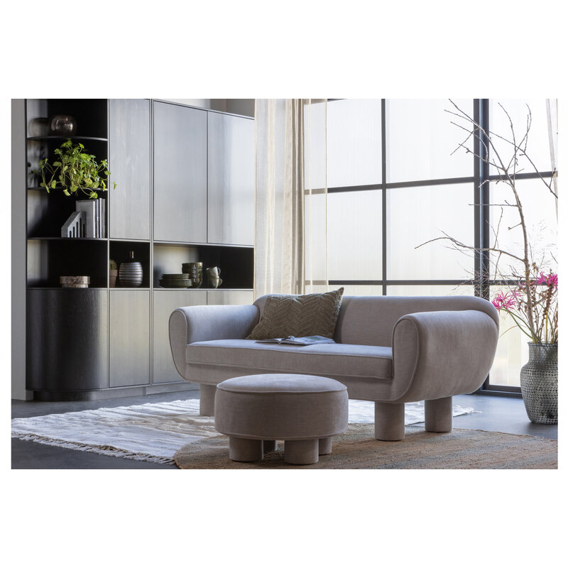 WOOOD-collectie Finca Opbergkast Rond Links 78cm Grenen Diepzwart [fsc]