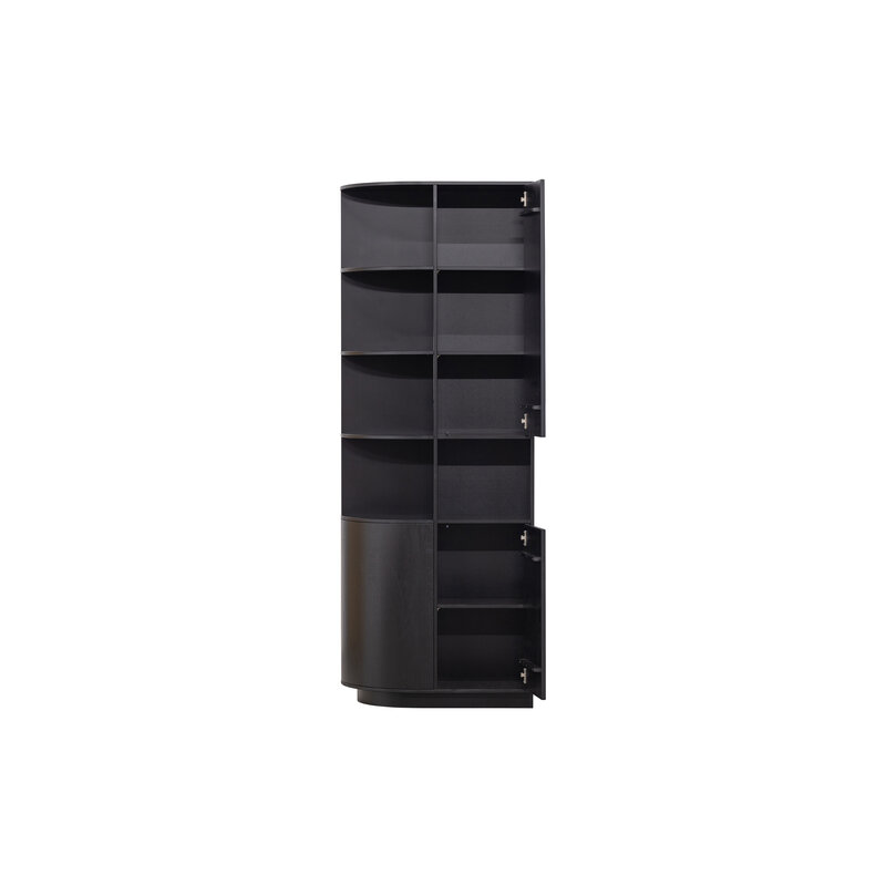 WOOOD-collectie Finca Storage Cabinet Round Left 78 Cm Pine Deep Black [fsc]