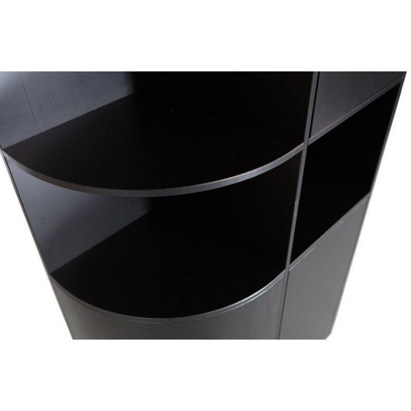 WOOOD-collectie Finca Storage Cabinet Round Left 78 Cm Pine Deep Black [fsc]