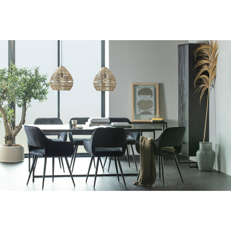 WOOOD-collectie Silas Hoge Kast Essen Blacknight [fsc]