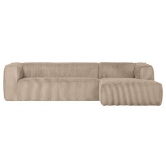 WOOOD Bean Corner Sofa Right Hefty Ribcord Travertin
