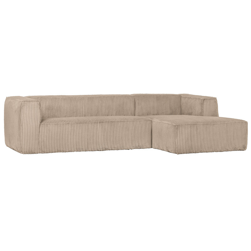 WOOOD-collectie Bean Corner Sofa Right Hefty Ribcord Travertin