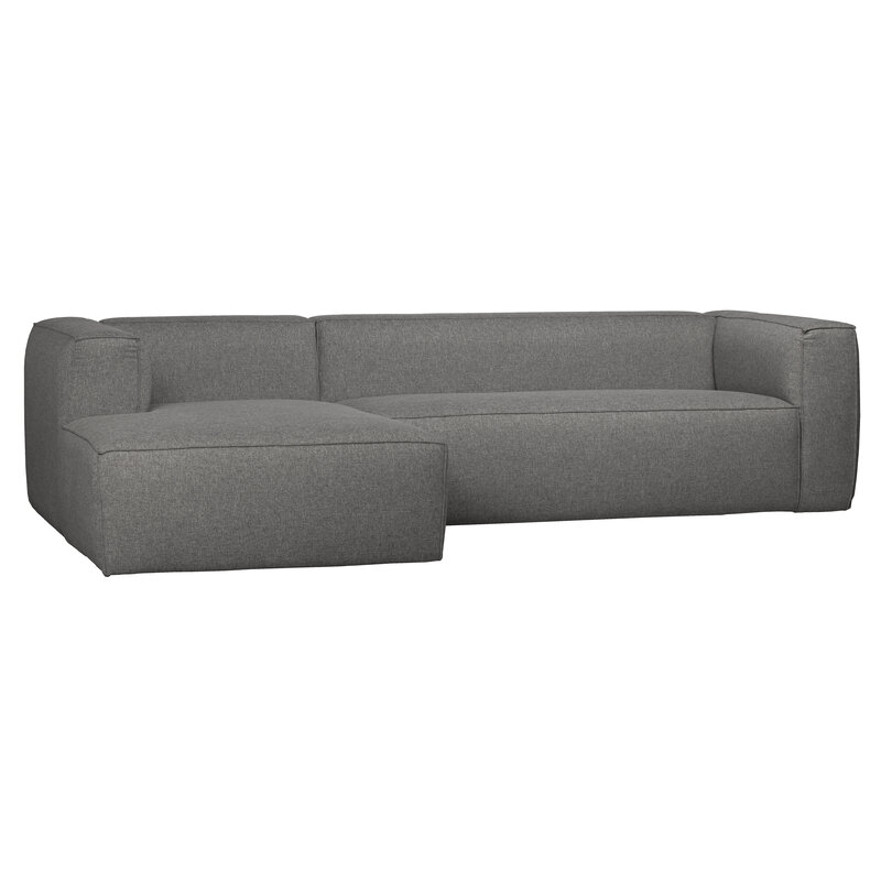 WOOOD-collectie Bean Hoekbank Links Incl. Kussens Middengrijs Gemeleerd