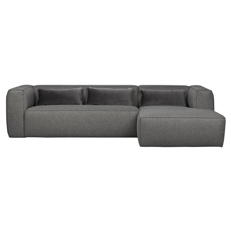 WOOOD-collectie Bean Hoekbank Rechts Incl. Kussens Middengrijs Gemeleerd