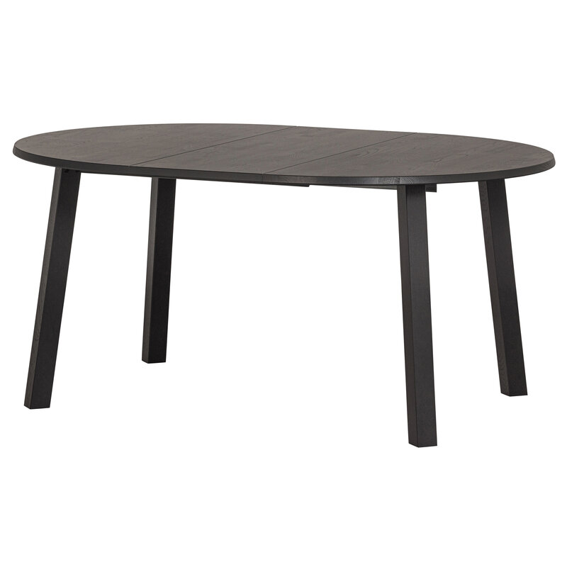 WOOOD Exclusive-collectie Lange Jan Uitschuifbare Eettafel Rond Eiken Blacknight [fsc]