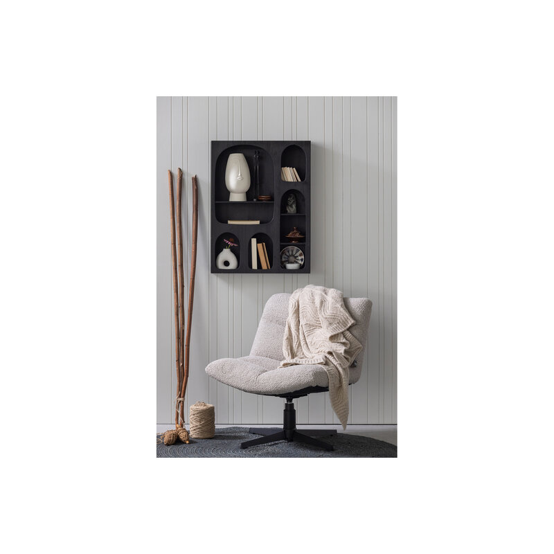 WOOOD-collectie Vinny Draaifauteuil BouclÉ Zand