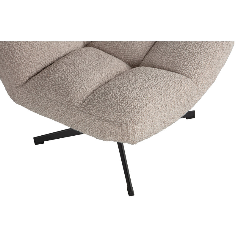 WOOOD-collectie Vinny Draaifauteuil BouclÉ Zand