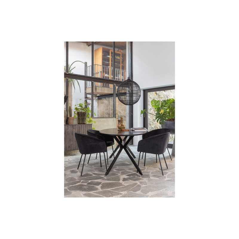 WOOOD-collectie Bruno Eettafel Ovaal Mdf Zwart 220x100cm