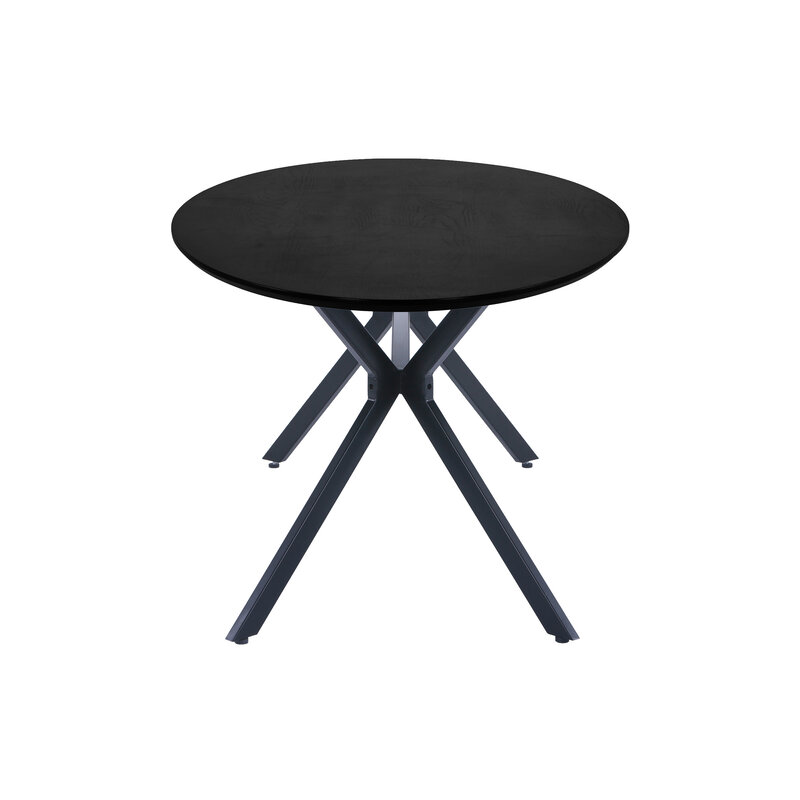 WOOOD-collectie Bruno Eettafel Ovaal Mdf Zwart 220x100cm