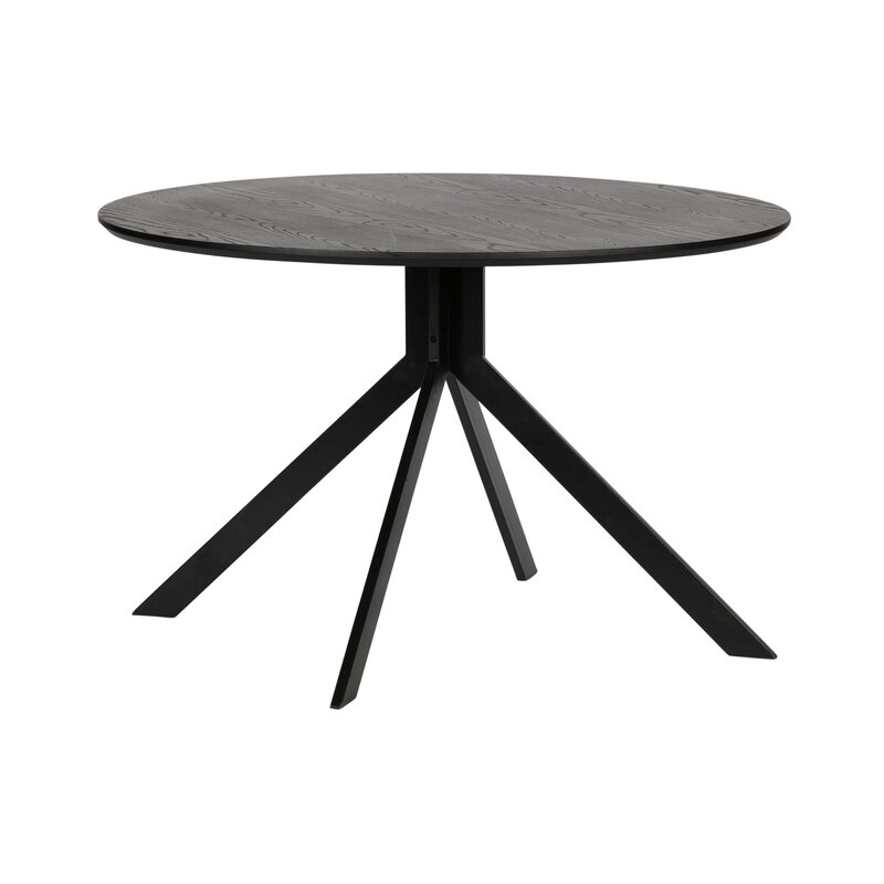 WOOOD Exclusive-collectie Bruno Eettafel Rond Mdf Zwart Ø120cm