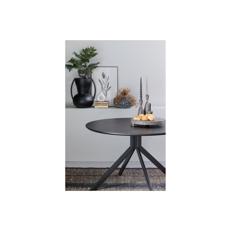 WOOOD-collectie Bruno Eettafel Rond Mdf Zwart Ø120cm