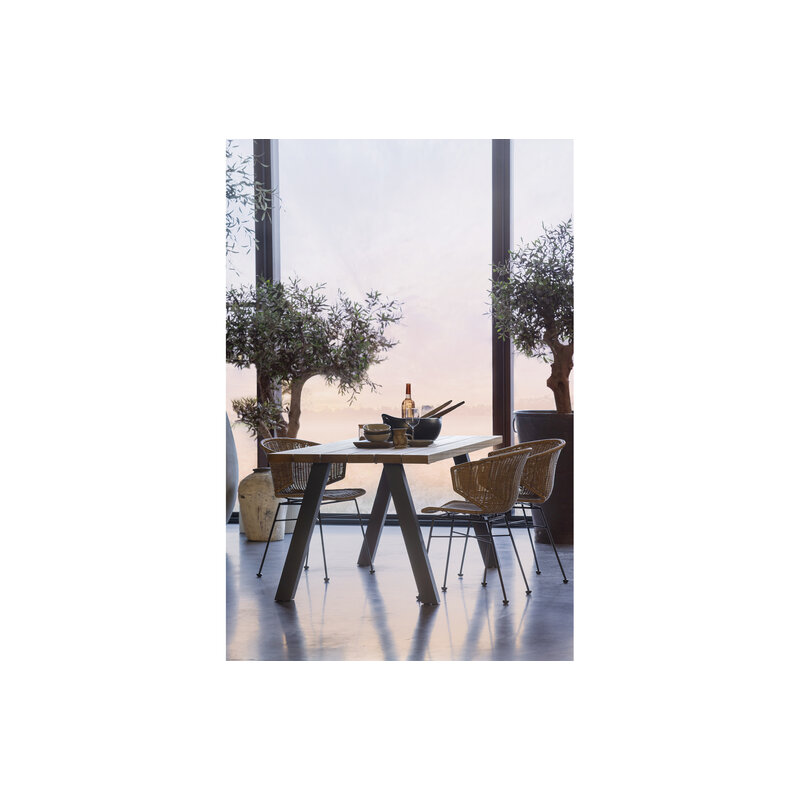 WOOOD-collectie Tablo Outdoor Dining Table Wood With A-leg Metal