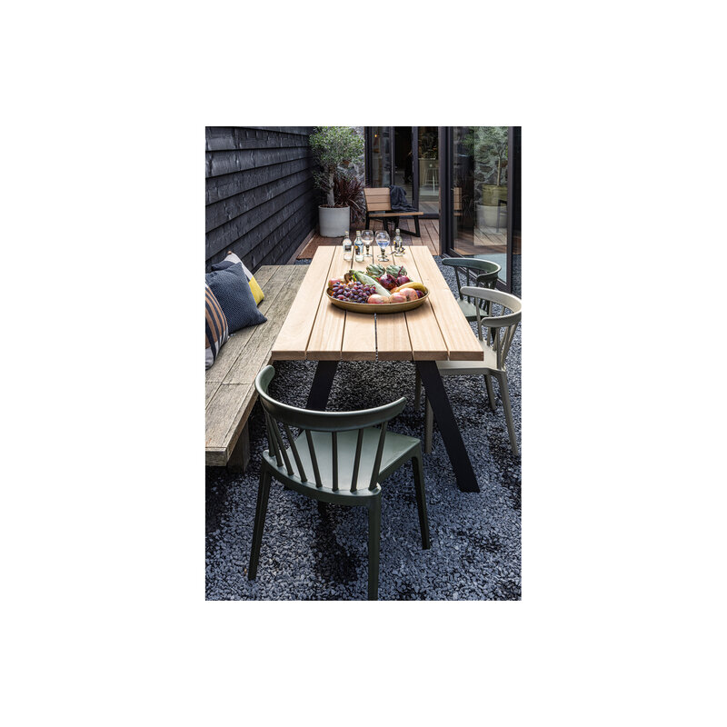 WOOOD-collectie Tablo Outdoor Eettafel Naturel Met A-poot Metaal