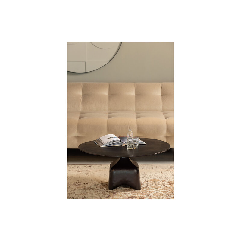 WOOOD Exclusive-collectie Foss Coffeetable Aluminium 40xØ75cm Antique Black / Brown