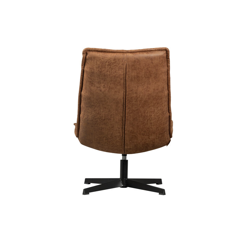 WOOOD Exclusive-collectie Nika Draaifauteuil Leerlook Cognac