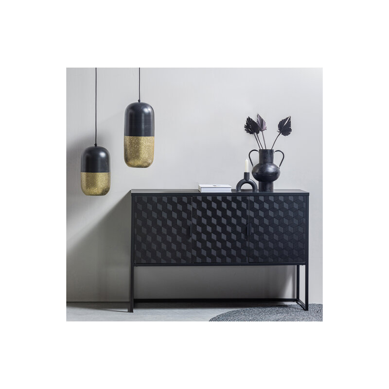 WOOOD-collectie Tirsa Hanglamp 46cm Metaal Zwart Brass