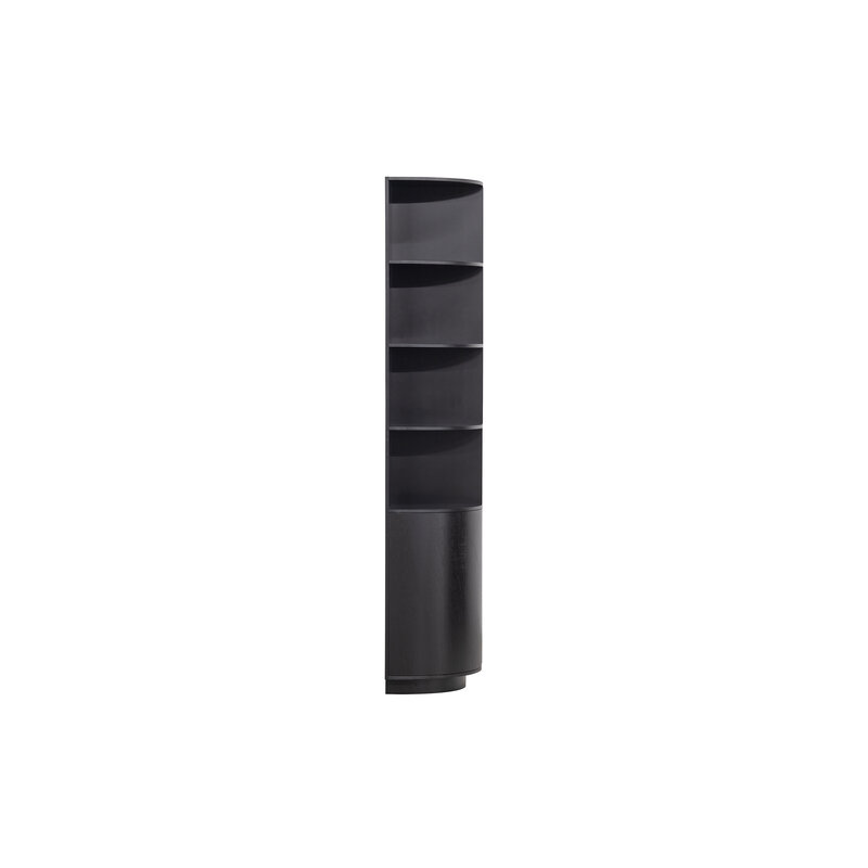 WOOOD-collectie Finca Storage Cabinet Round Left 78 Cm Pine Deep Black [fsc]