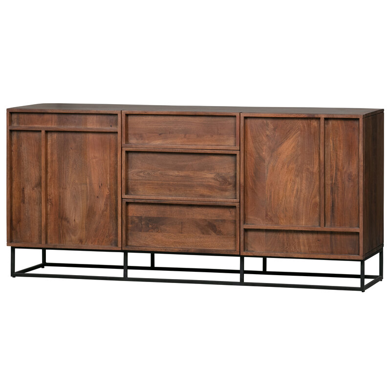 WOOOD Exclusive-collectie Forrest 2-deurs Dressoir Met Lades Mango Hout Naturel