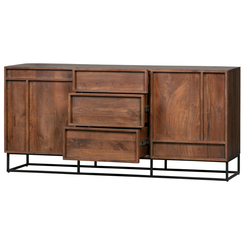 WOOOD Exclusive-collectie Forrest 2-deurs Dressoir Met Lades Mango Hout Naturel