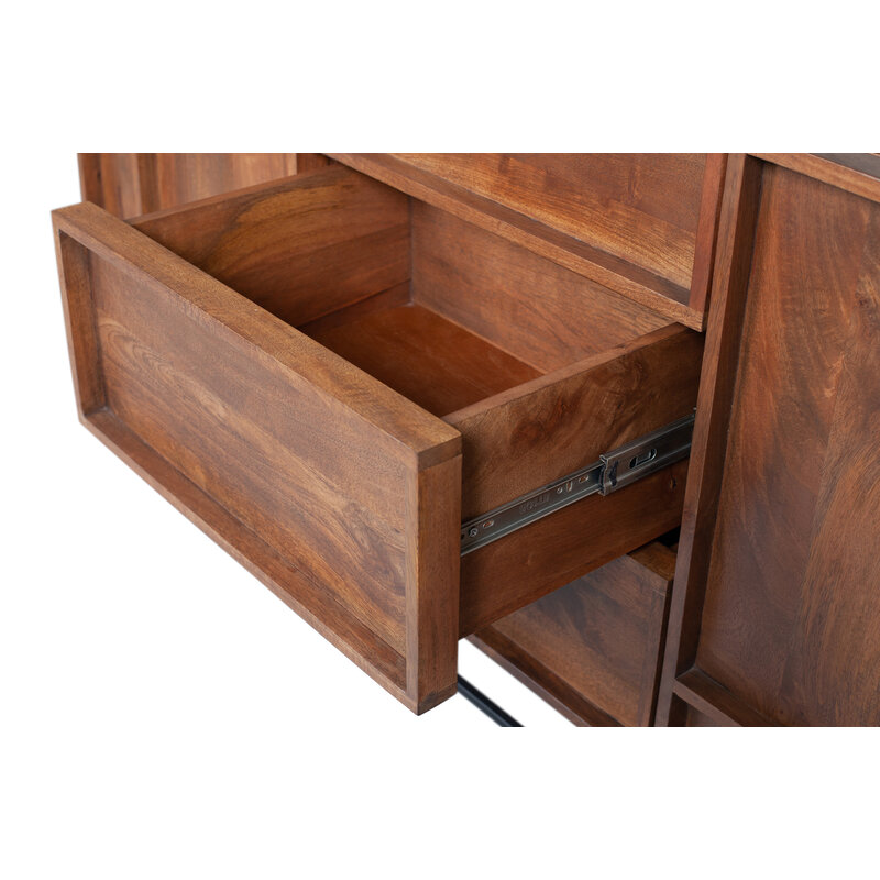 WOOOD Exclusive-collectie Forrest 2-deurs Dressoir Met Lades Mango Hout Naturel