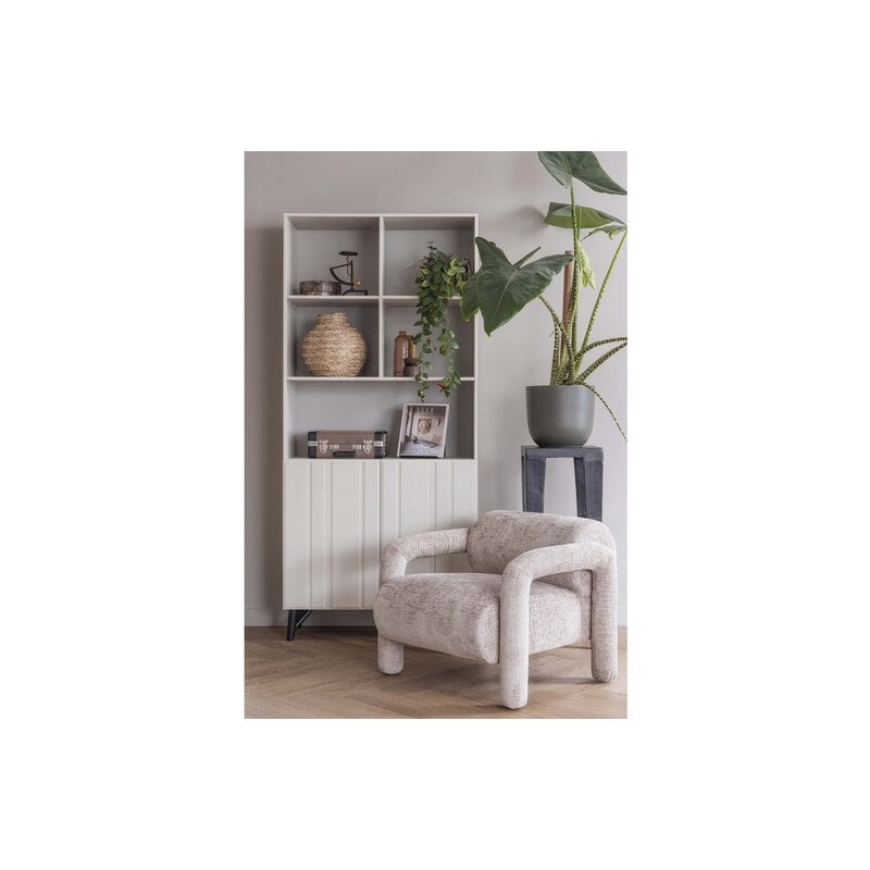 WOOOD-collectie Lenny Fauteuil In Grove Textuur Zand