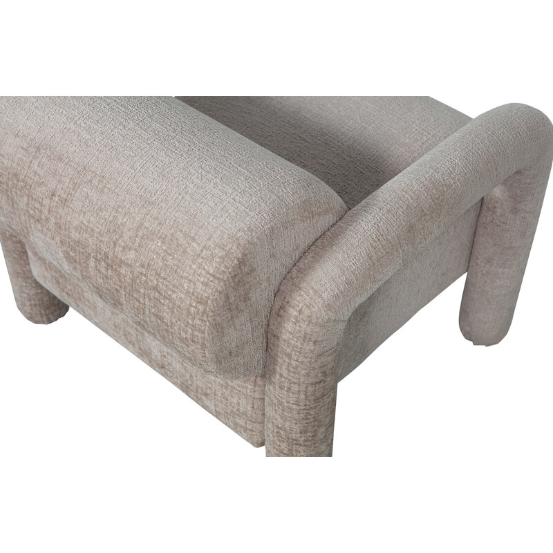 WOOOD-collectie Lenny Fauteuil In Grove Textuur Zand