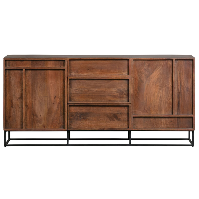 WOOOD Exclusive-collectie Forrest 2-deurs Dressoir Met Lades Mango Hout Naturel