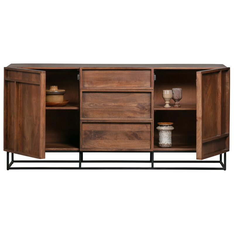 WOOOD Exclusive-collectie Forrest 2-deurs Dressoir Met Lades Mango Hout Naturel