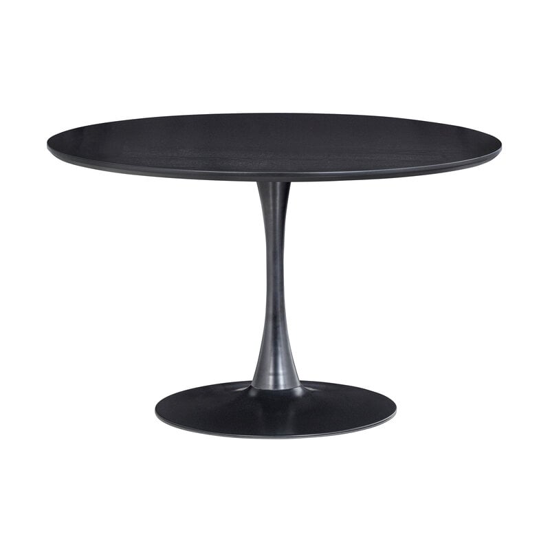 WOOOD Exclusive-collectie Sammy Eettafel Trompetvoet Rond Mdf Zwart Ø120cm