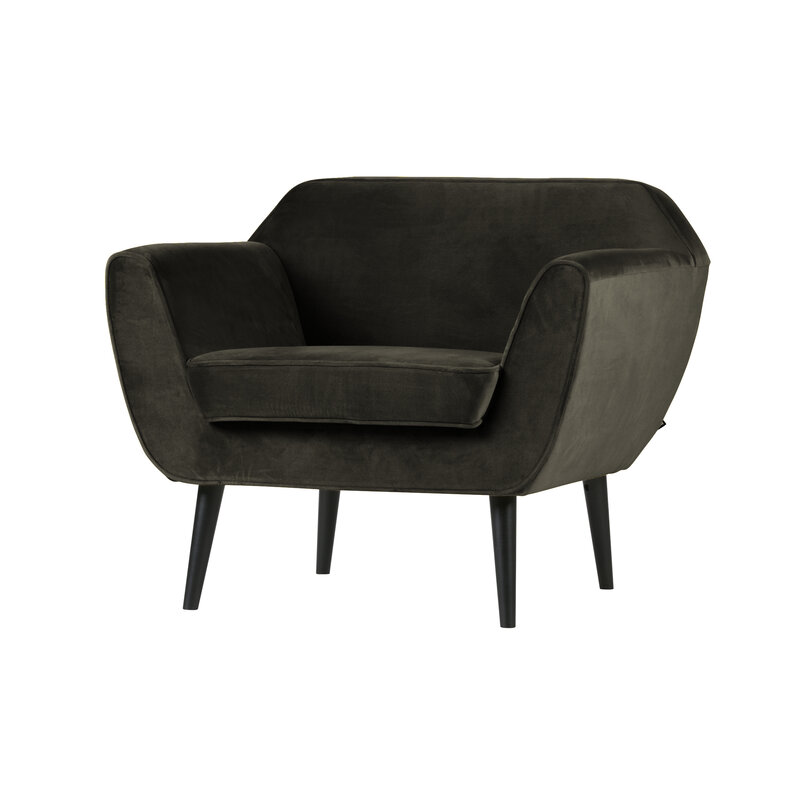 WOOOD-collectie Rocco Fauteuil Fluweel Warm Groen